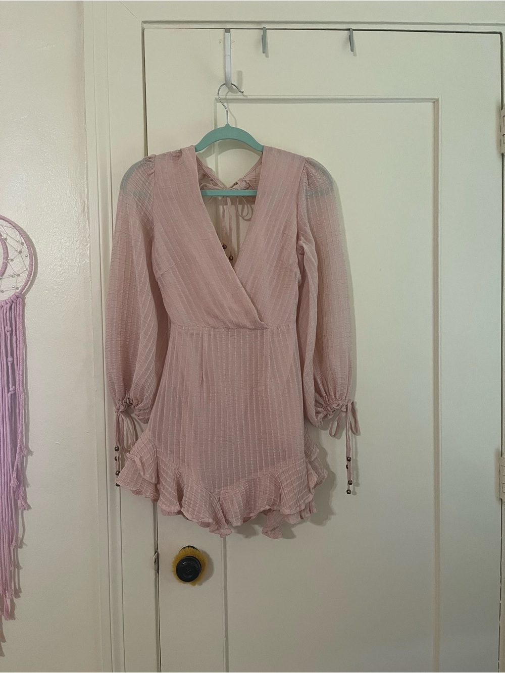 Women's Blush Pink Ruffled Dress